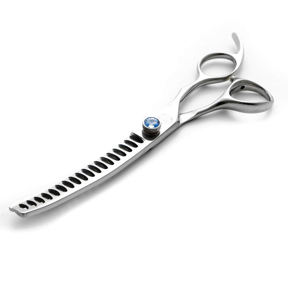 Moontay dog grooming chunkers 7in side view for smooth, professional cuts