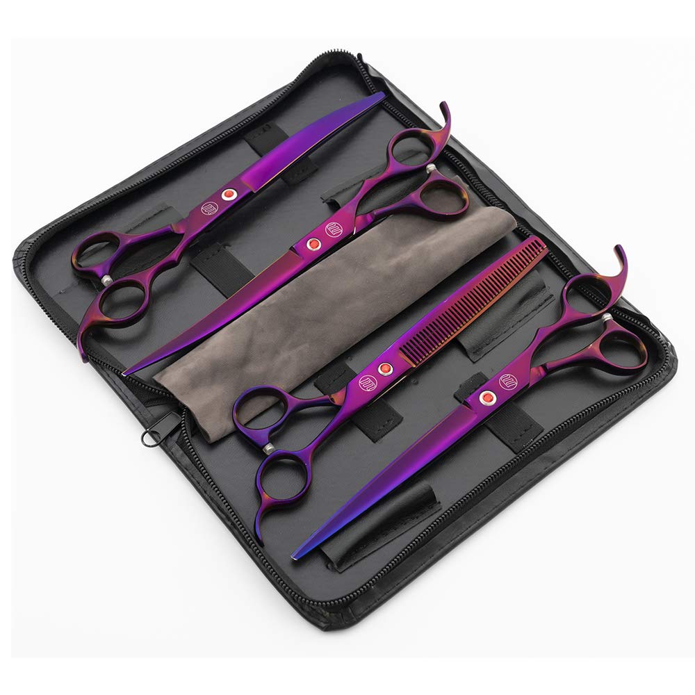 Moontay dog grooming scissors upward curve 8in for easy trimming around ears
