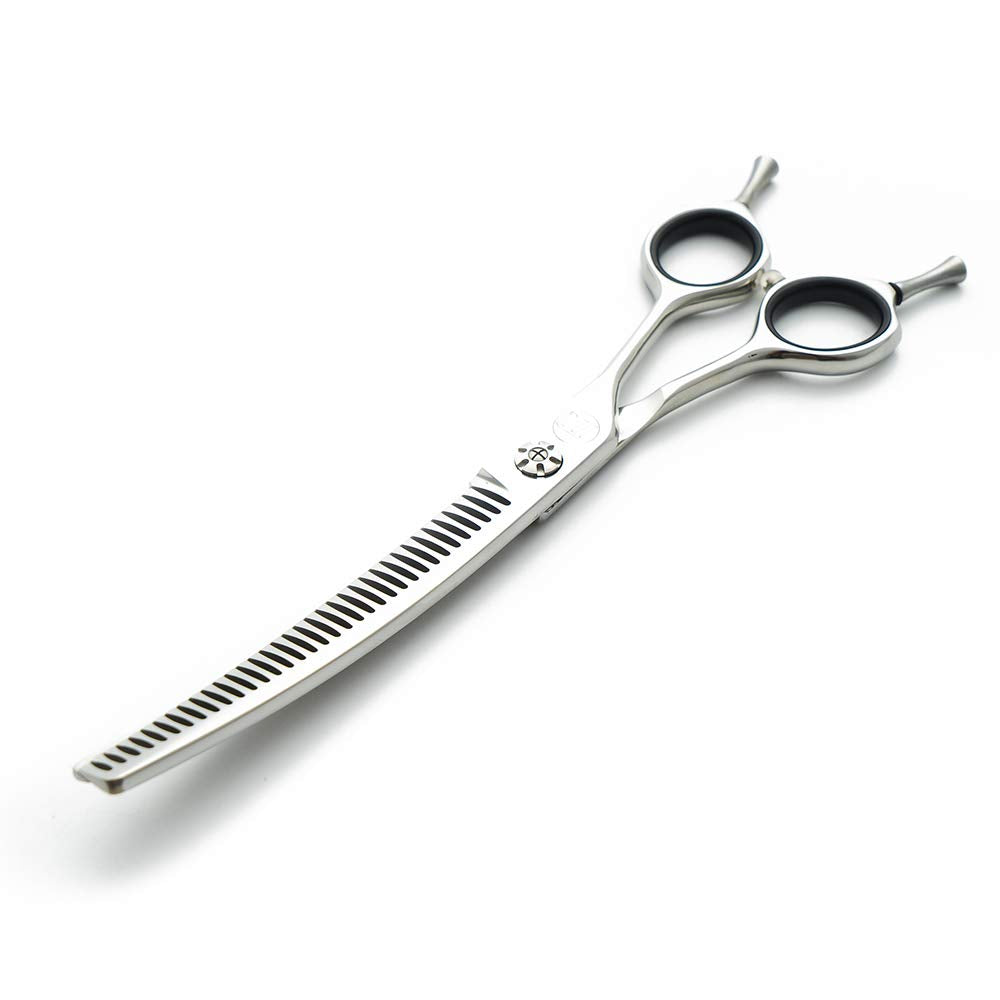 Moontay professional 7-inch chunkers blade closeup for precise thinning