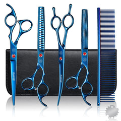 Moontay curved 7-inch dog grooming scissors for precise trimming around ears and facial features