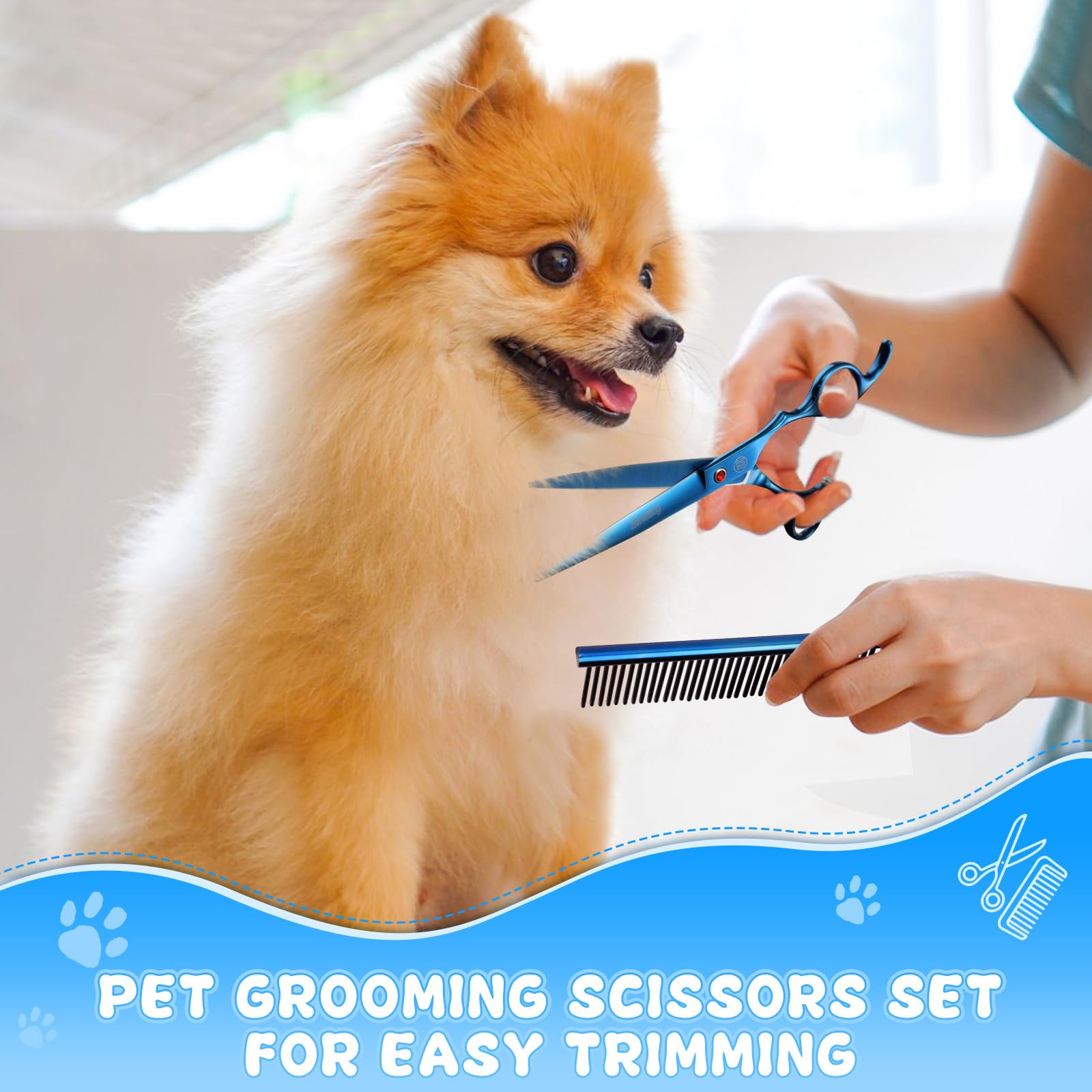 Moontay 7-inch thinning shears help reduce bulk for a smoother finish