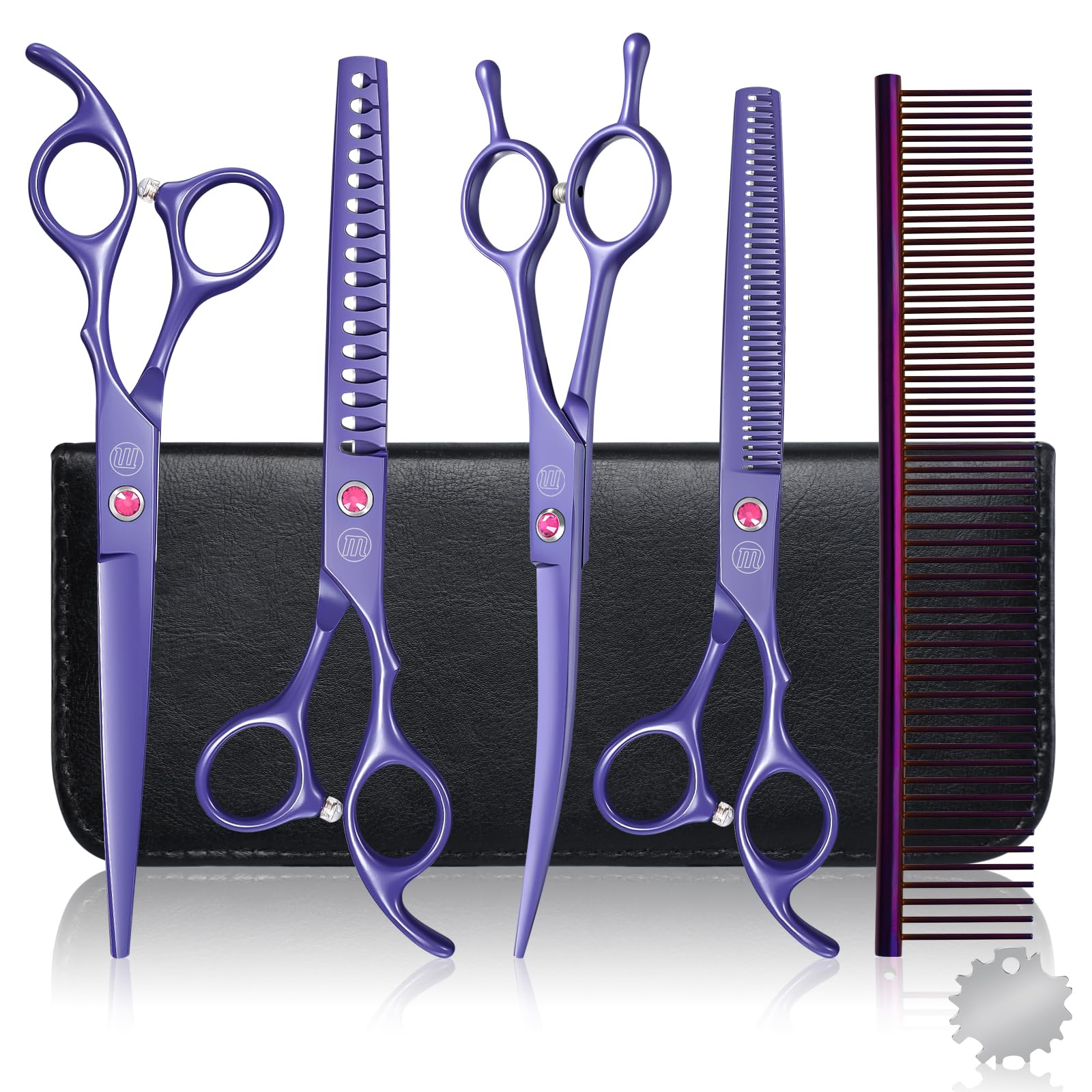 Moontay professional dog scissors curved head trimming for precise facial grooming
