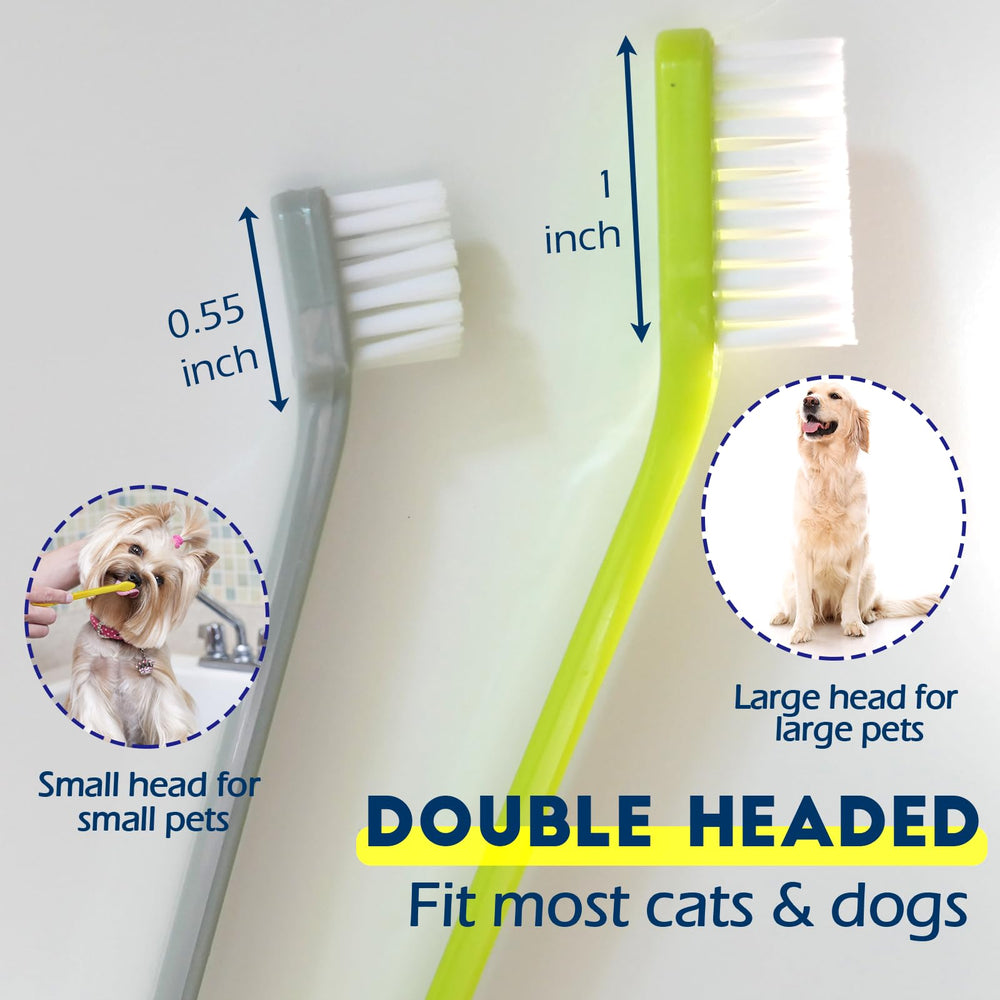 MoonyMars double-headed design shows versatile brushing options for large and small pets.