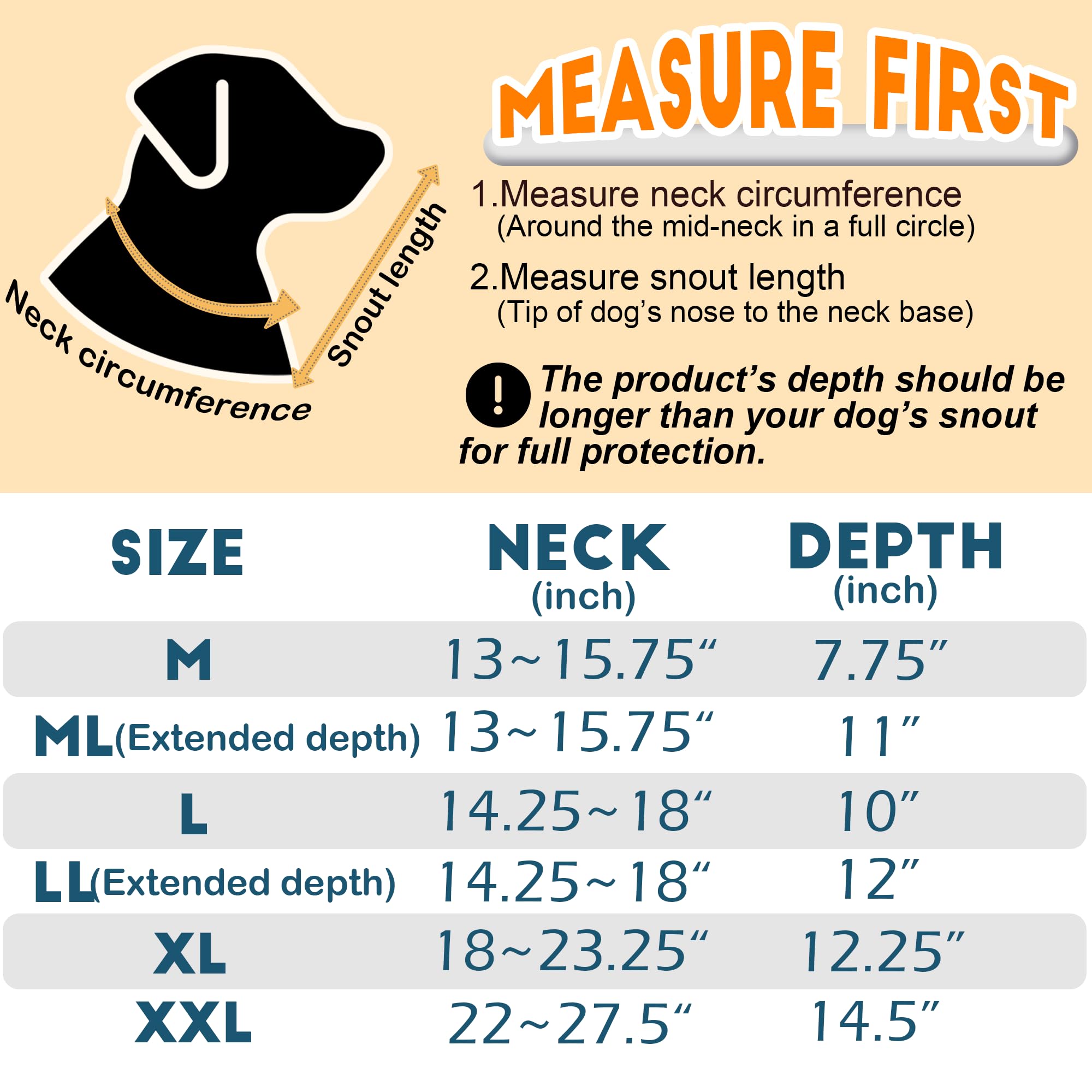 MoonyMars soft dog cone LL black secure Velcro base for stability