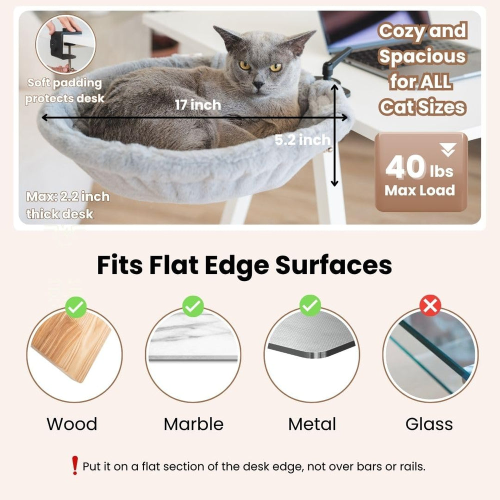 Moose Cozy Cat Desk Bed as bedside hammock provides elevated comfort beside you.