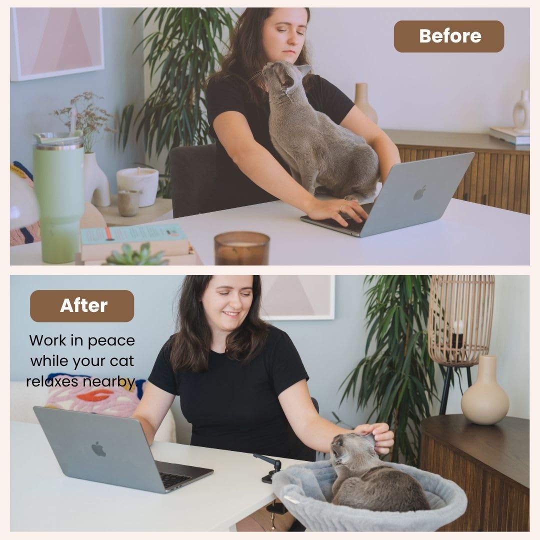 Moose Cozy Cat Desk Bed suits remote workers and gamers seeking quiet companionship.