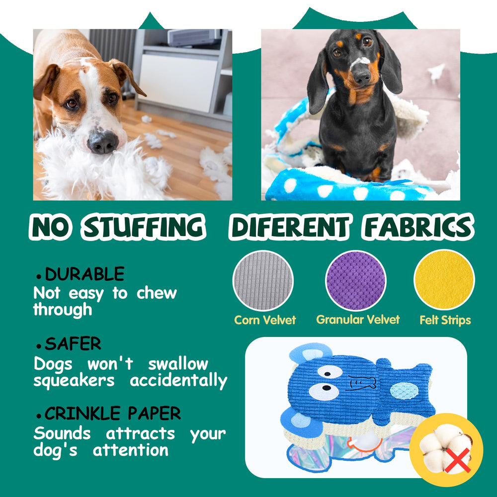 Mootop No Stuffing Dog Toy Pig offers durable plush fun with safe chewing.