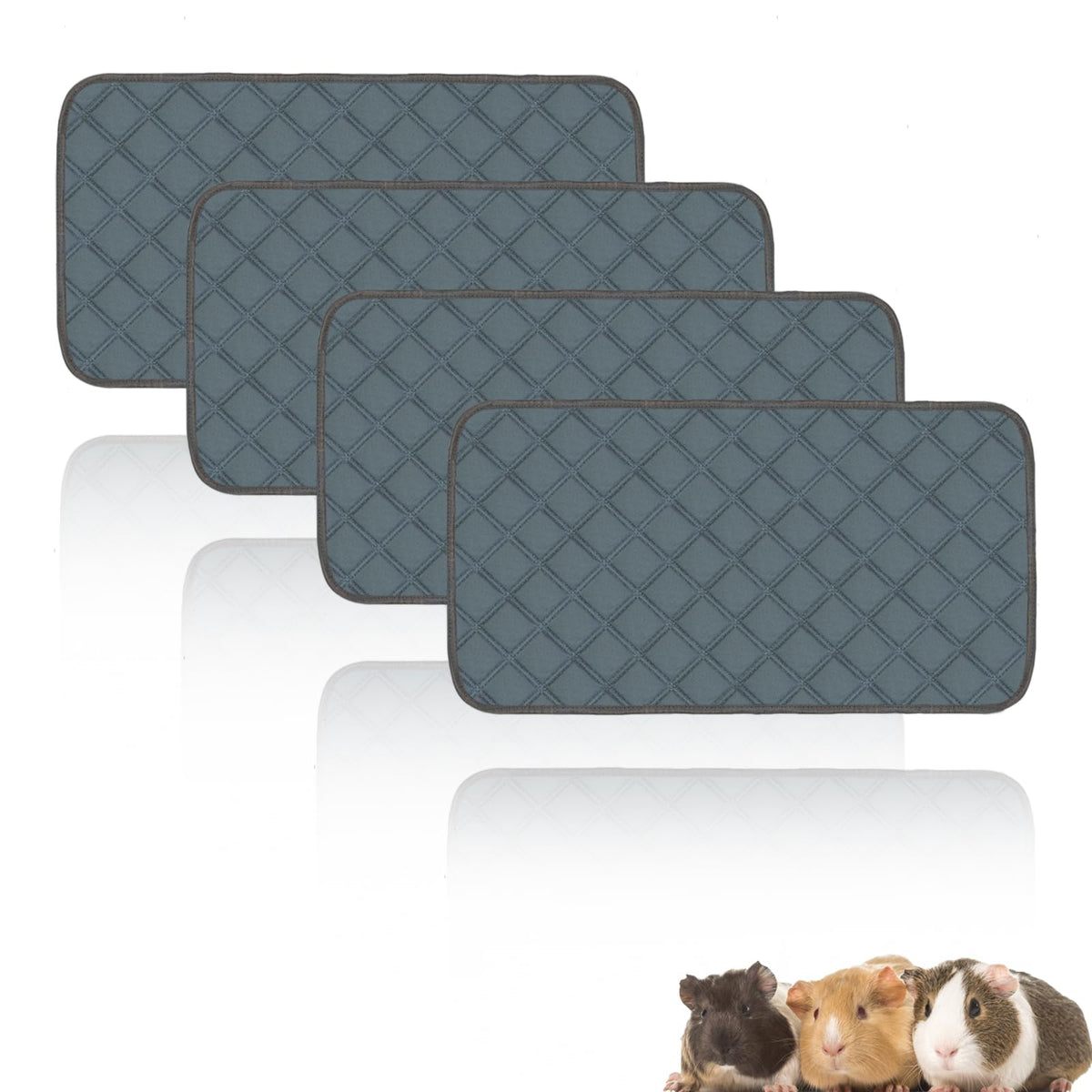 Mooydee guinea pig pad 4-pack provides reusable bedding for roomy cages.