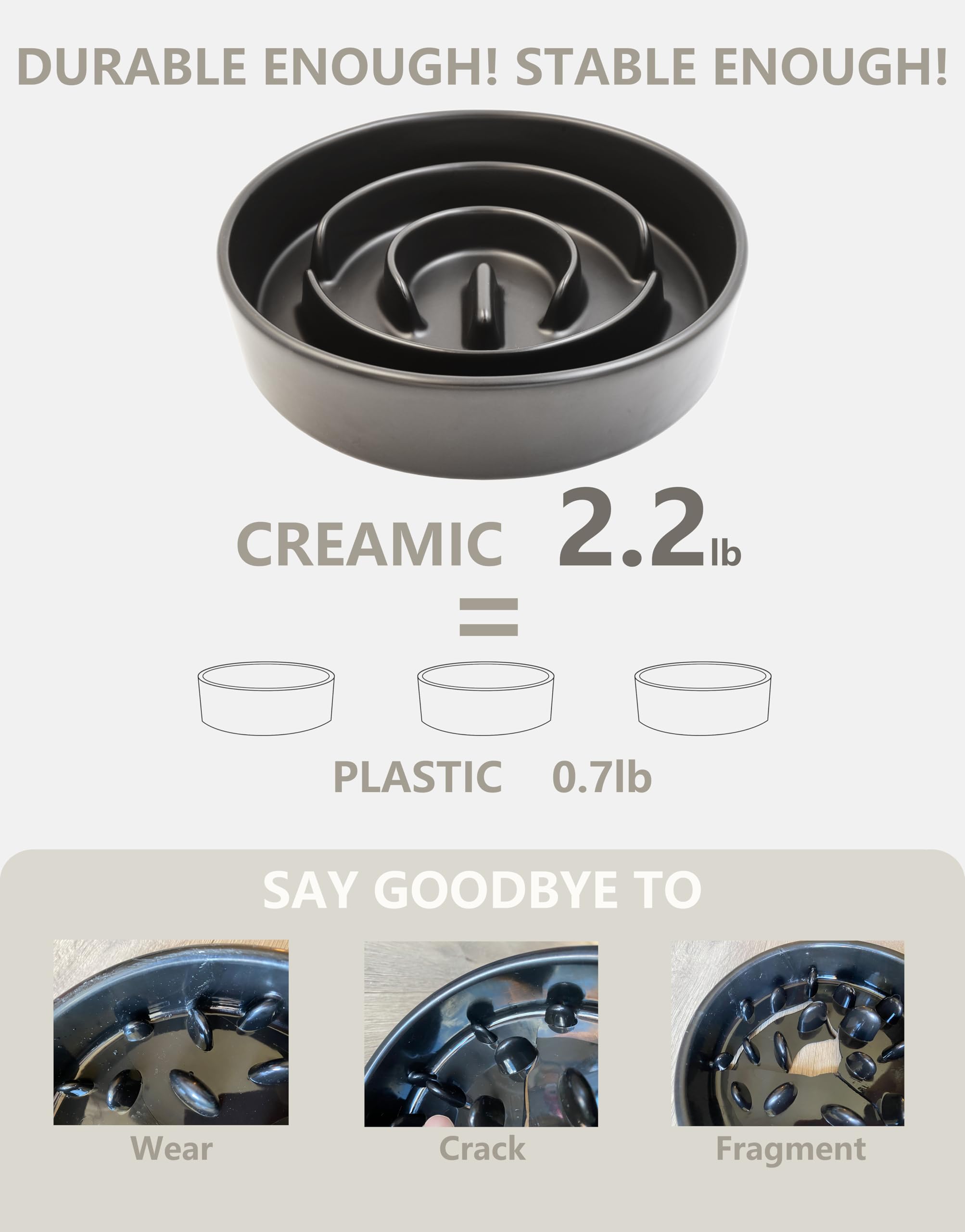 MOPANG ceramic bowl removable and dishwasher-safe - easy cleanup after meals.