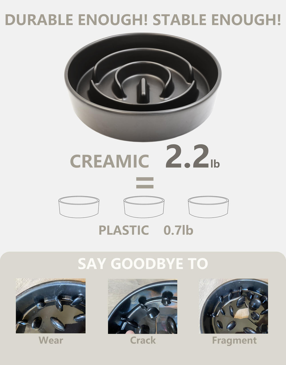 MOPANG ceramic bowl removable and dishwasher-safe - easy cleanup after meals.