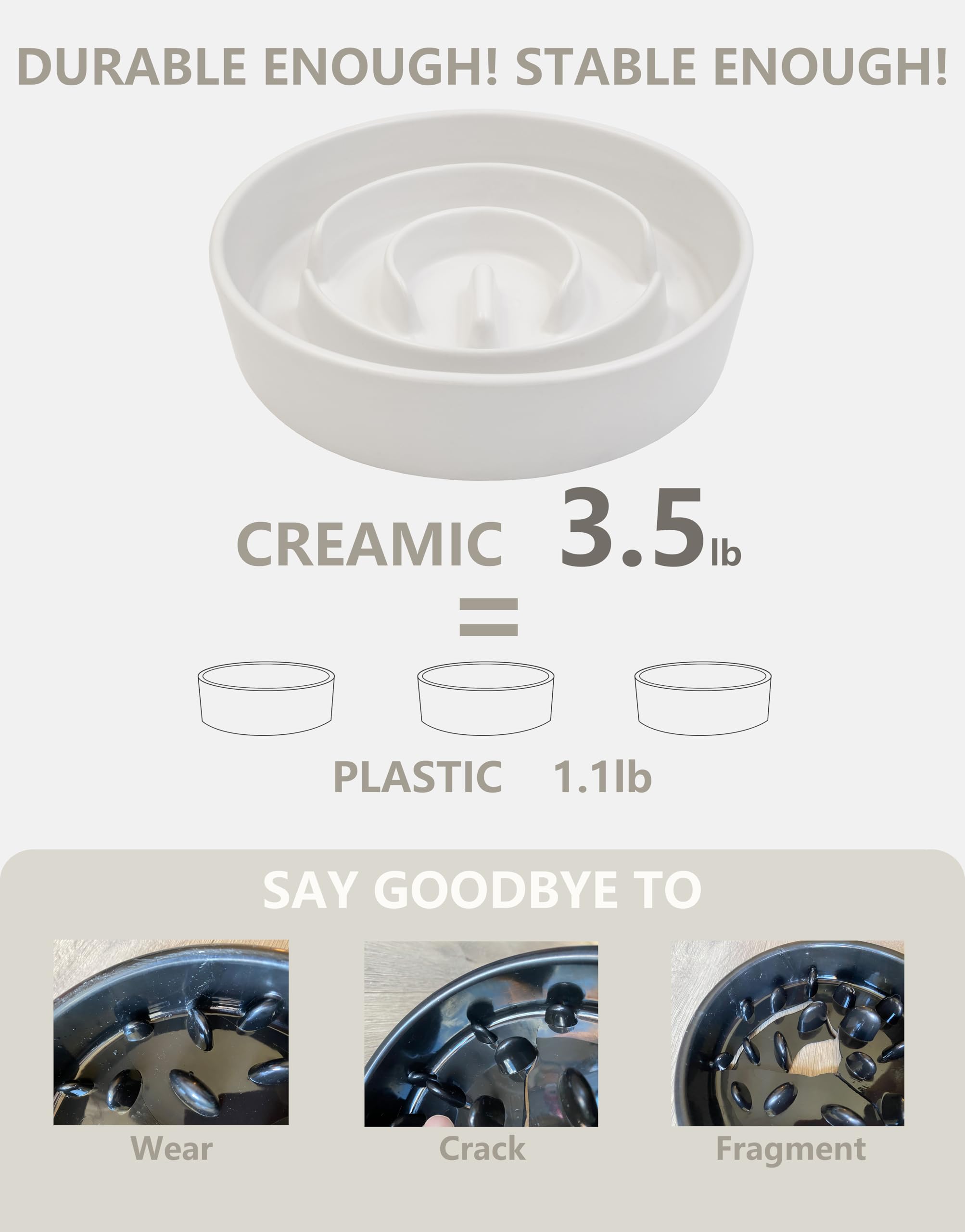 MOPANG ceramic slow feeder bowl dishwasher safe detail emphasizes easy cleaning after meals