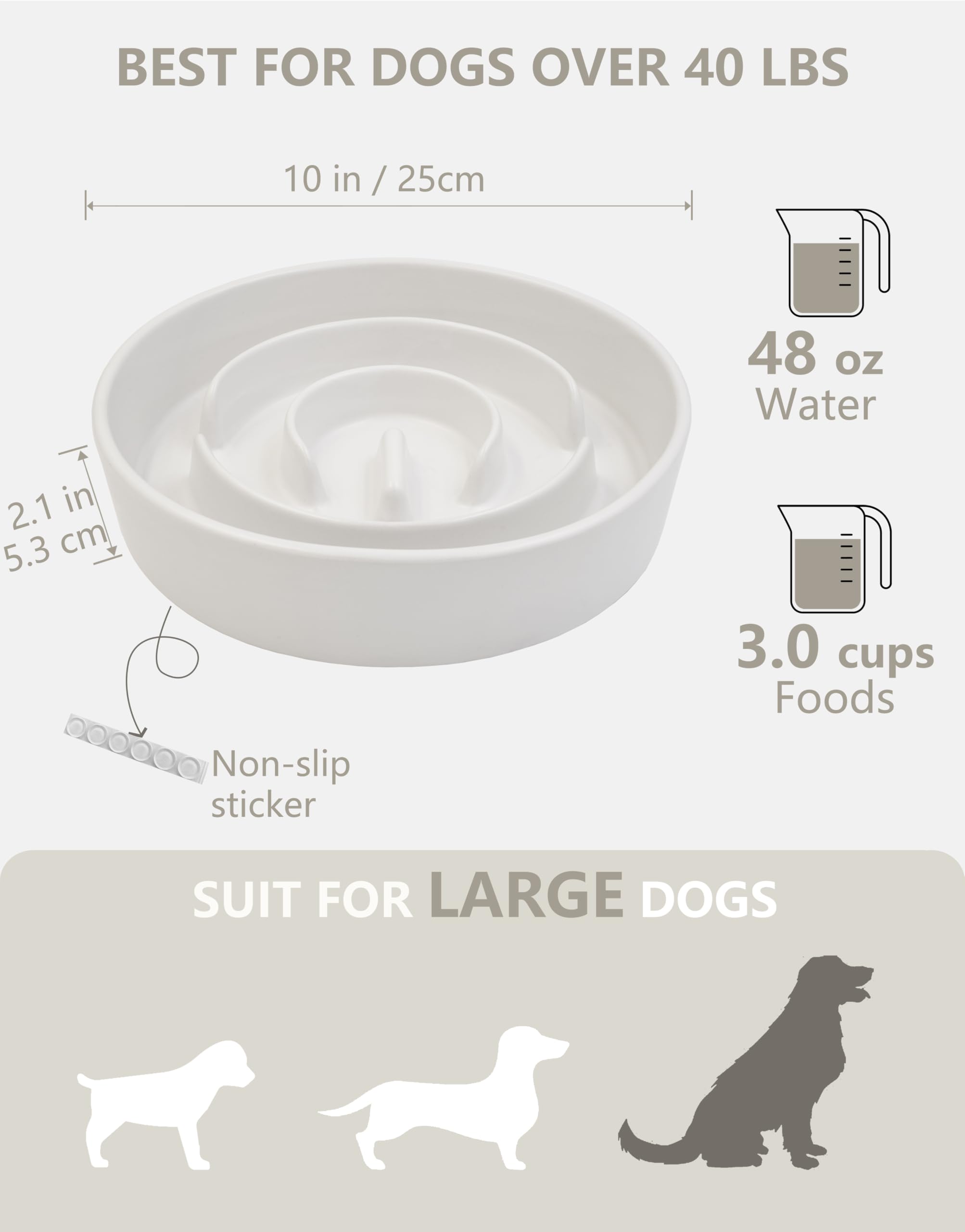 MOPANG ceramic slow feeder bowl dog mealtime scene shows practical large dog feeding solution