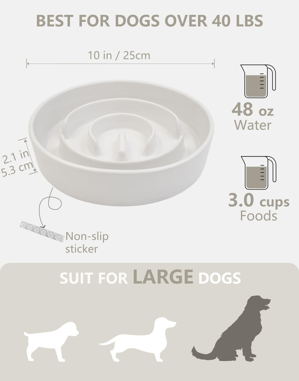 MOPANG ceramic slow feeder bowl dog mealtime scene shows practical large dog feeding solution