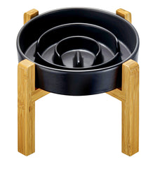 MOPANG ceramic slow feeder elevated bowl - durable design supports healthier feeding posture.