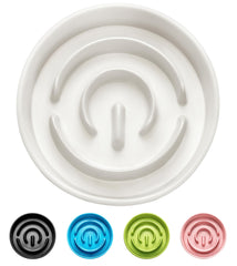 MOPANG ceramic slow feeder bowl shows durable ceramic material for safe meals.