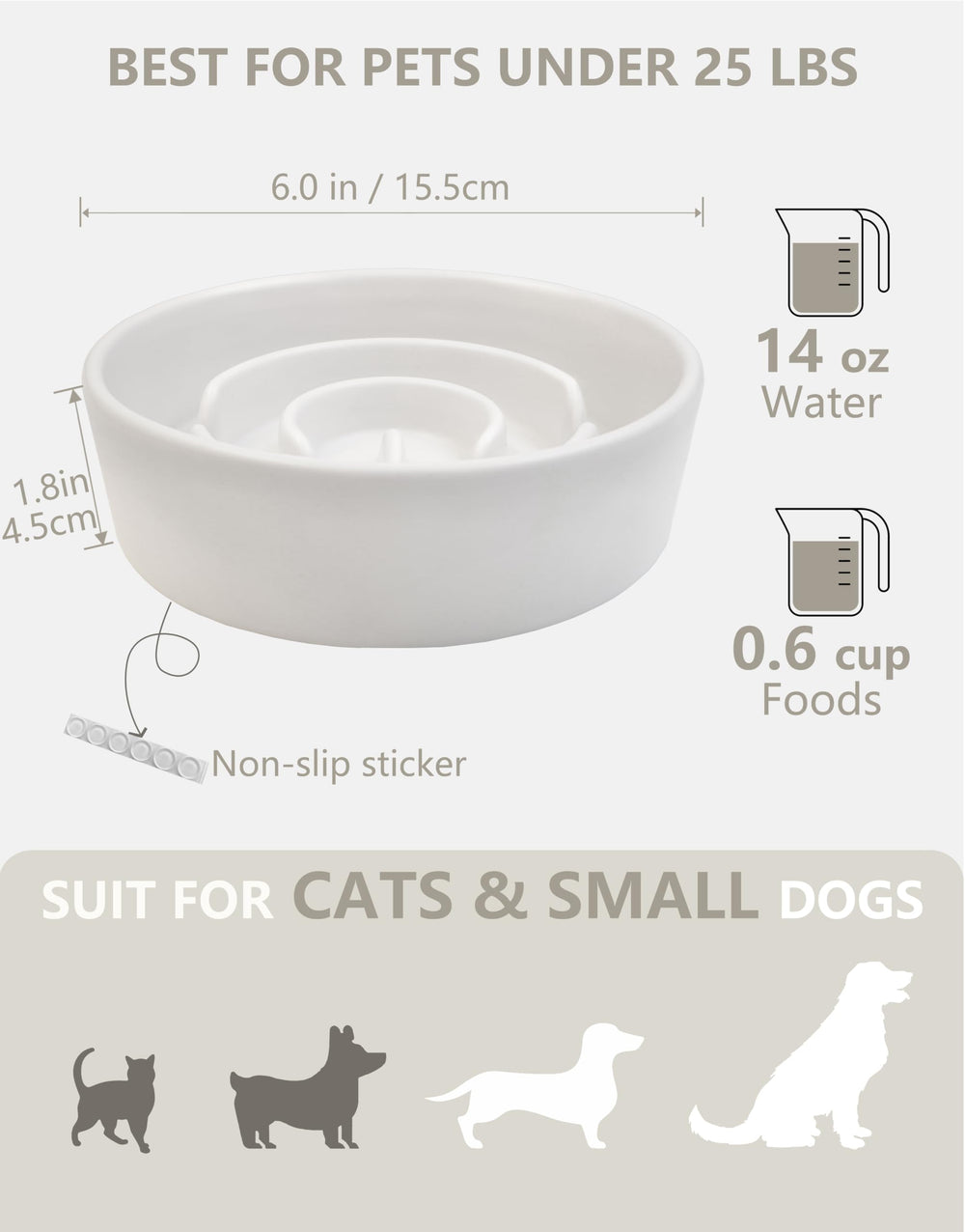 MOPANG chew-resistant ceramic bowl keeps mealtime safe for curious chewers.