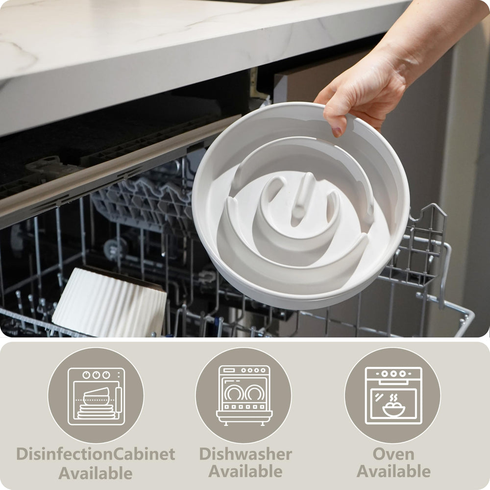 MOPANG ceramic bowls are removable and dishwasher-safe for easy cleanup.