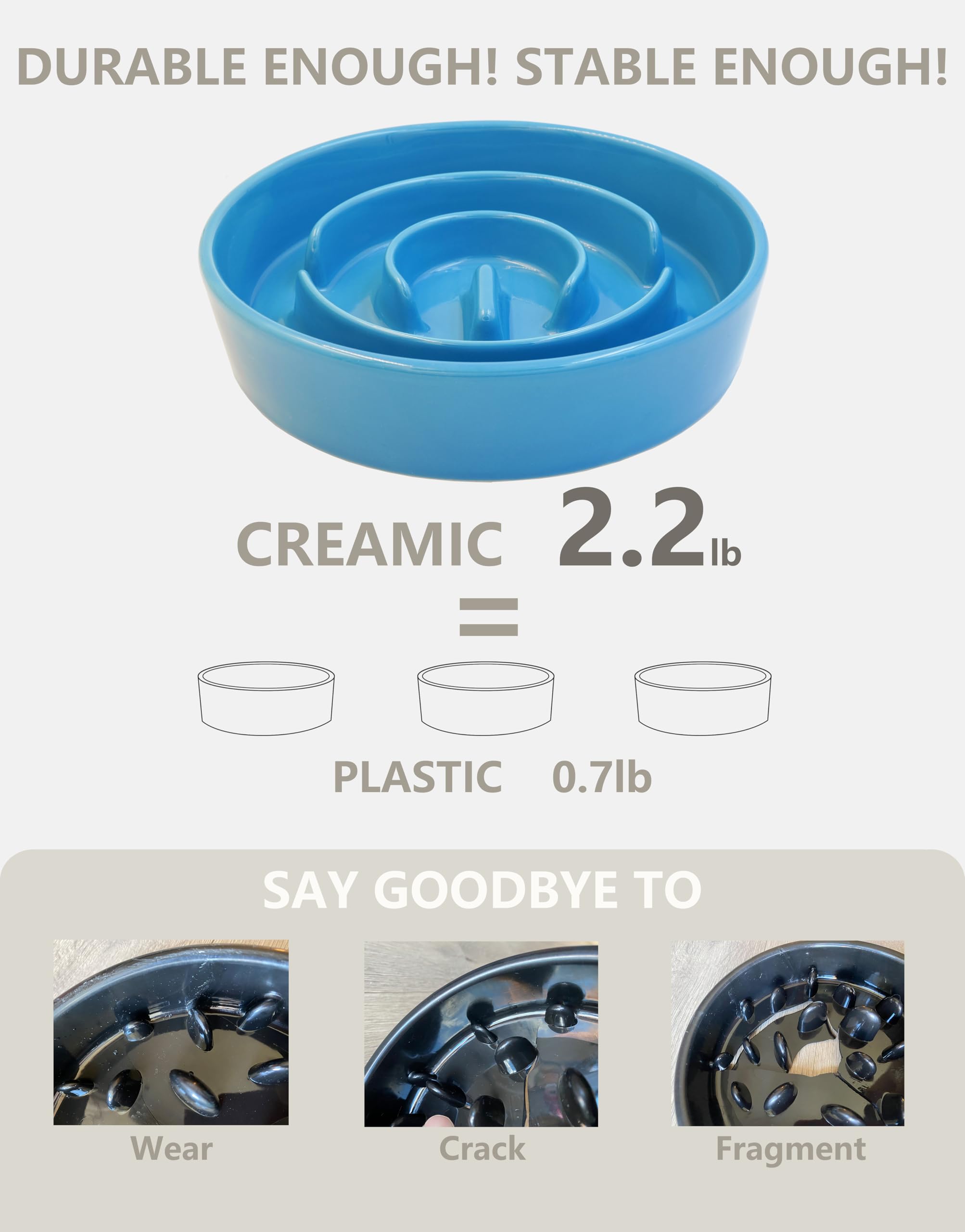 MOPANG medium large dog bowl slow eating design for bigger breeds