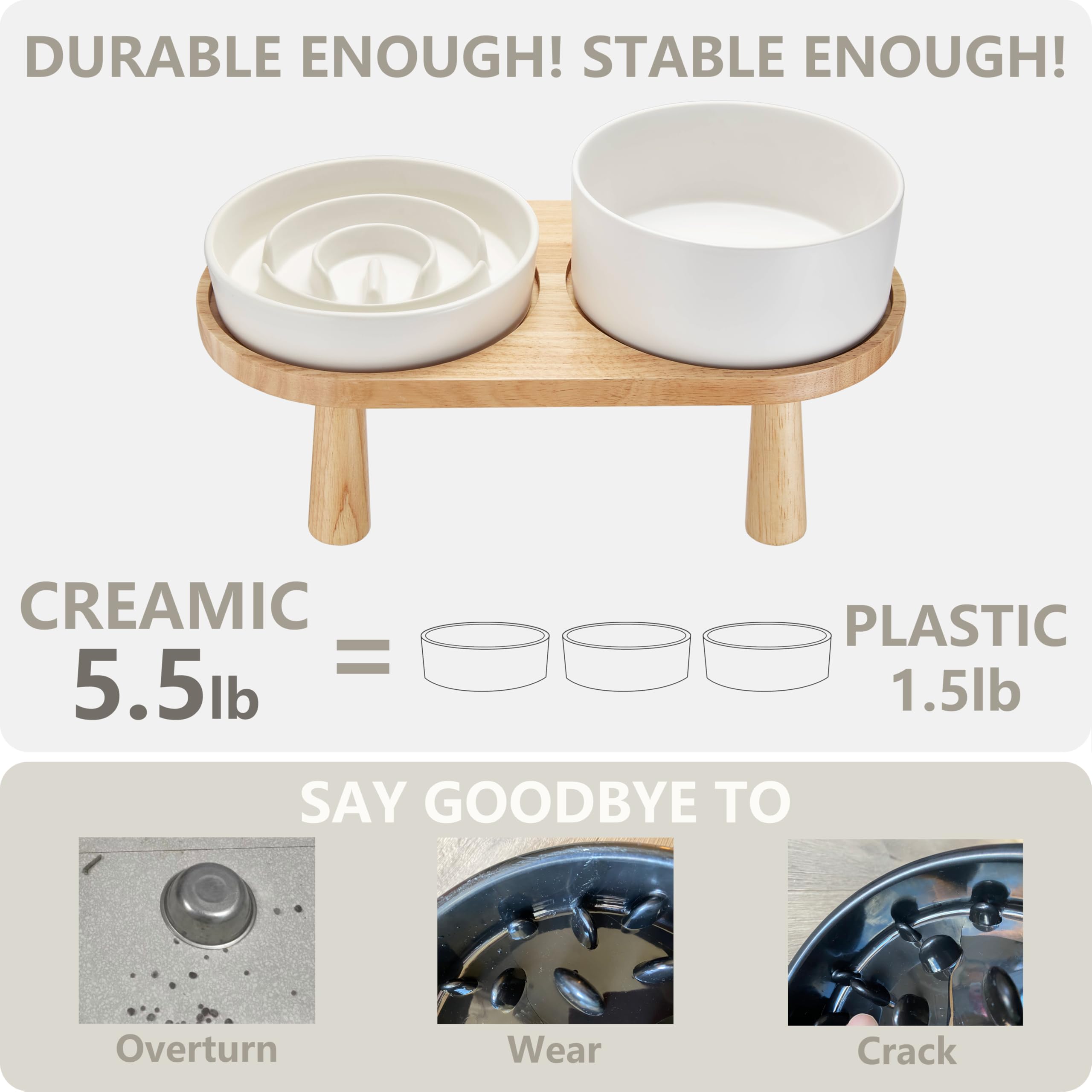 MOPANG ceramic bowls removable for easy dishwasher cleaning.