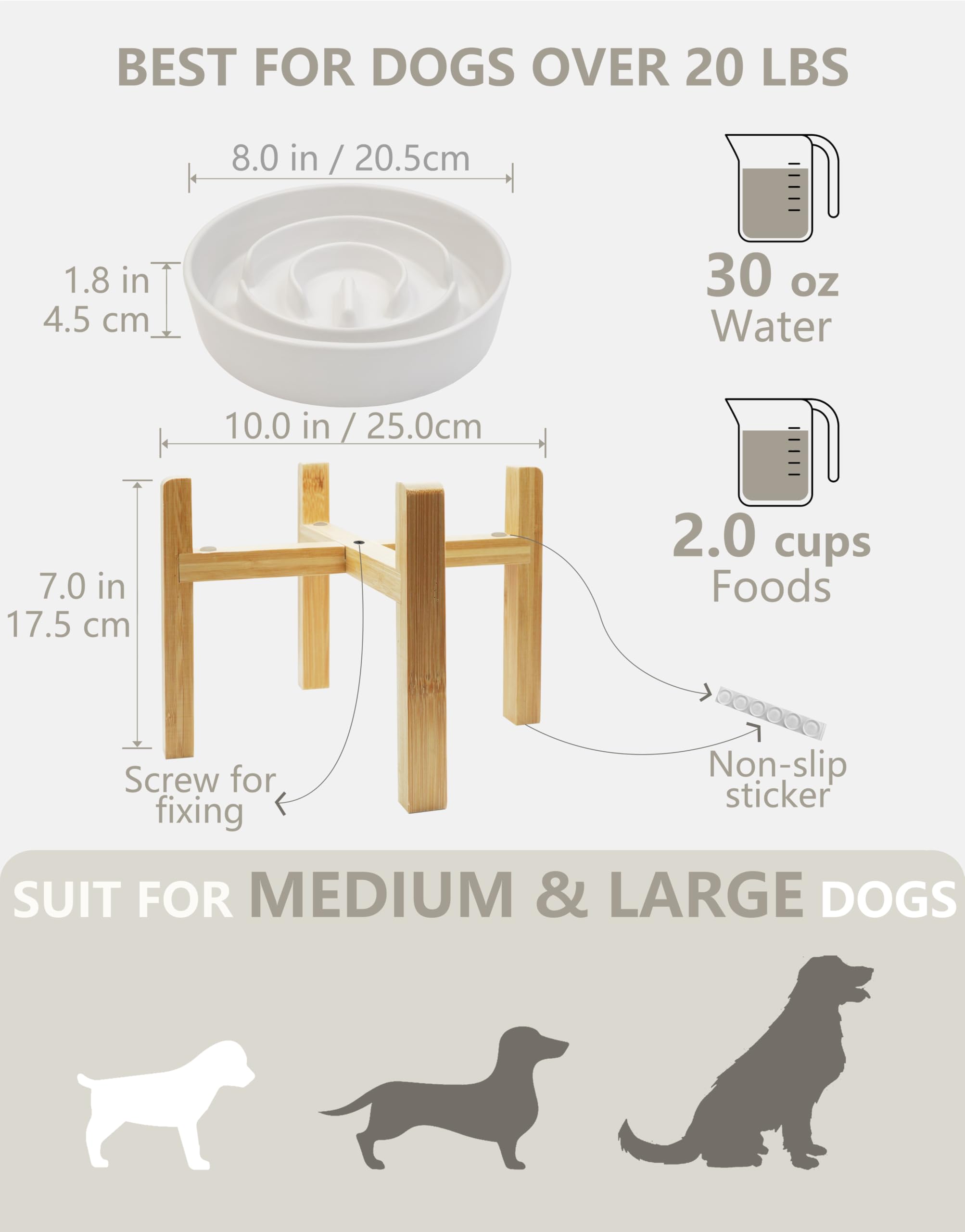 MOPANG slow-eater bowl for medium to large dogs encourages mindful eating