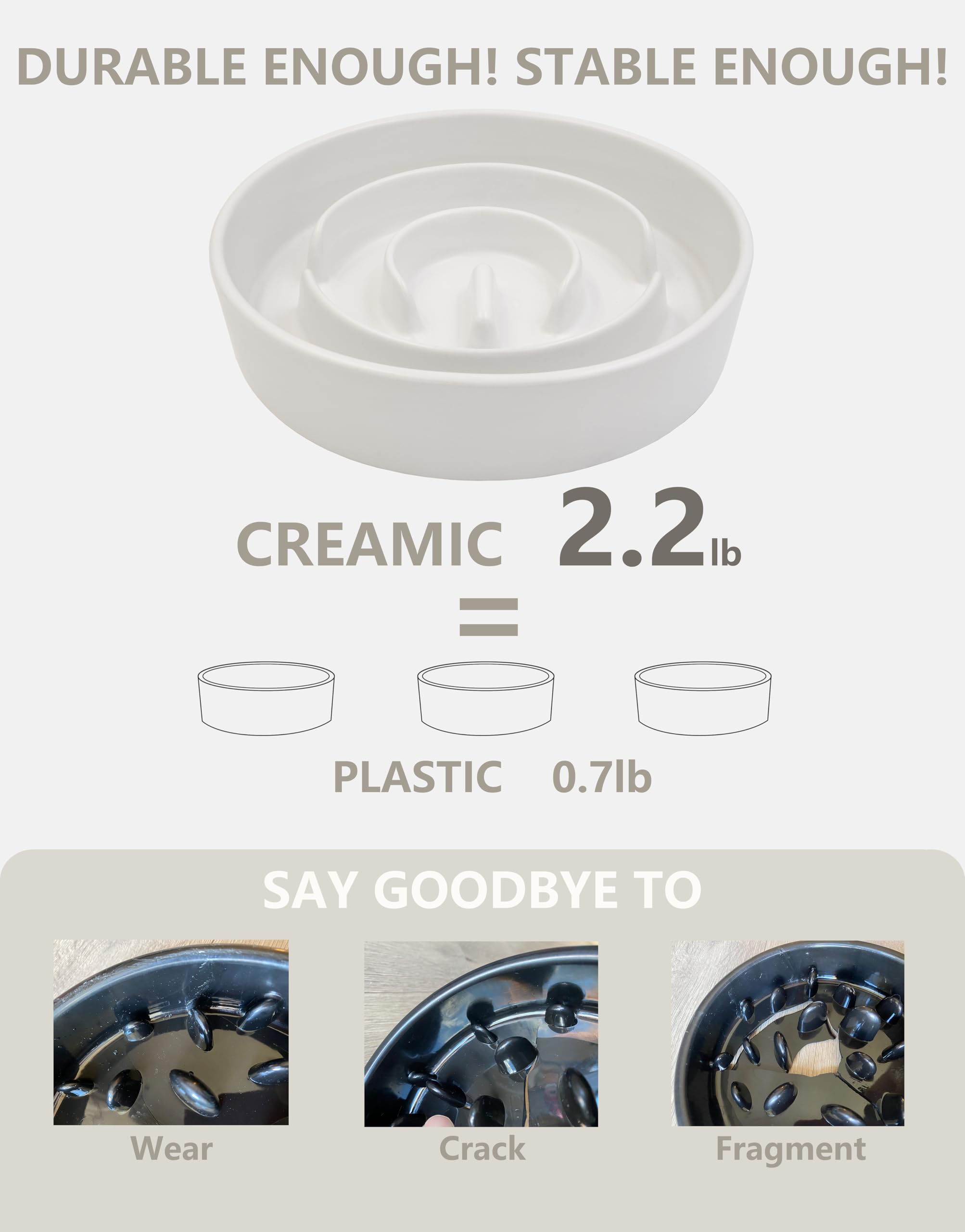 MOPANG slow feeder bowl with six non-slip stickers securing stability during meals.