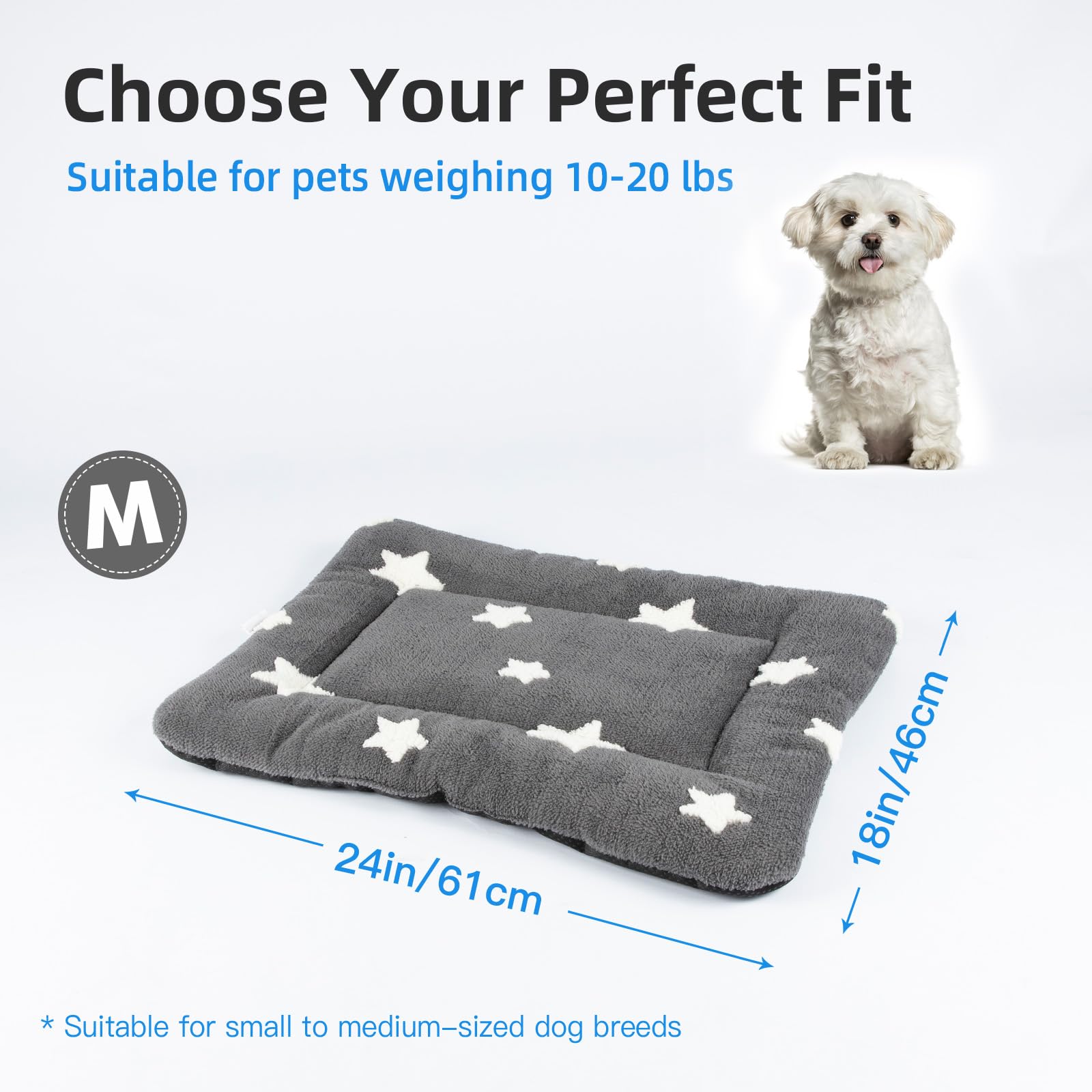 Mora Pets 24x18 grey crate pad fits small kennels and crates.