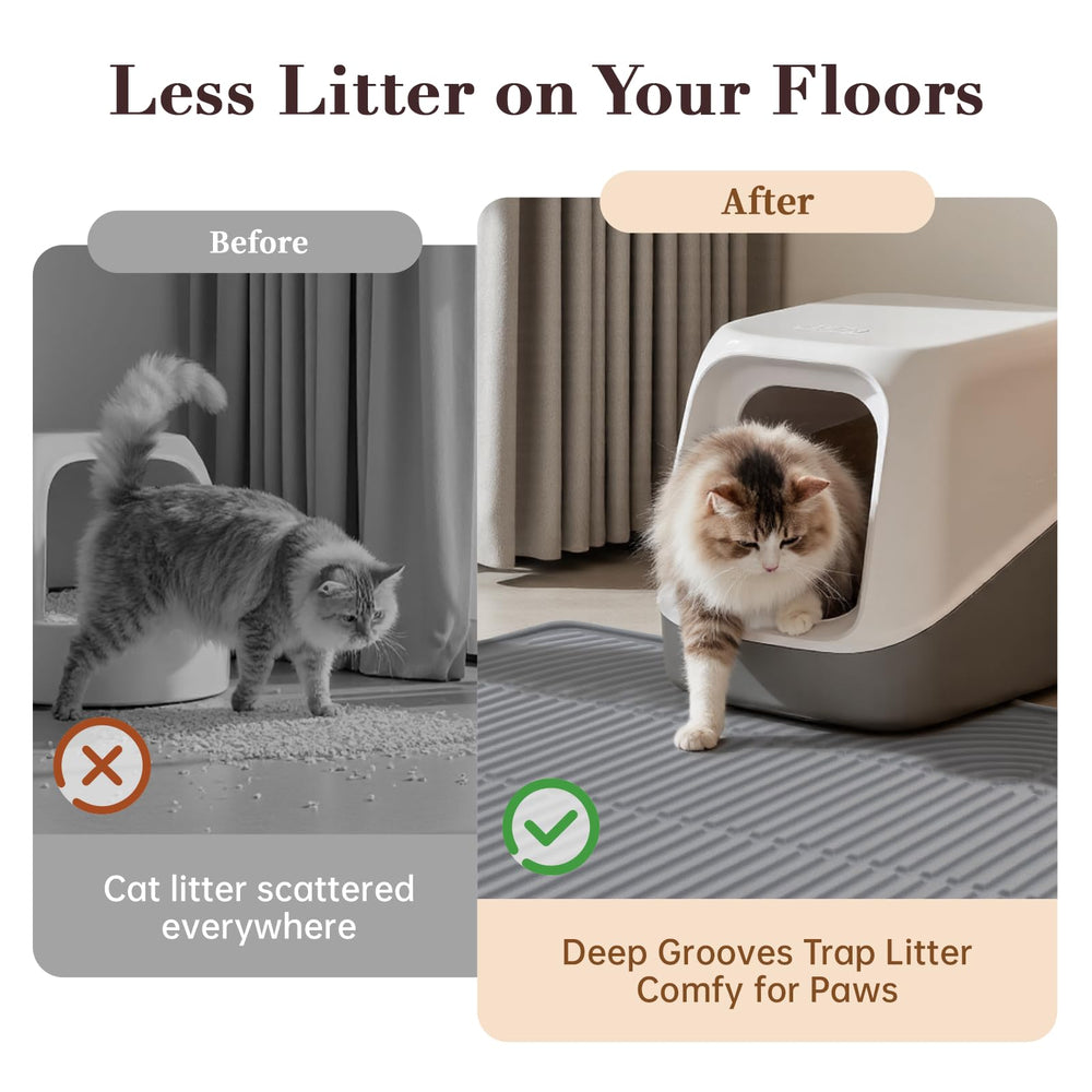 Mora Pets Cat Litter Mat silicone soft-paws protects kitty paws while catching stray litter.