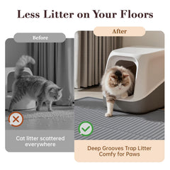 Mora Pets Cat Litter Mat silicone soft-paws protects kitty paws while catching stray litter.