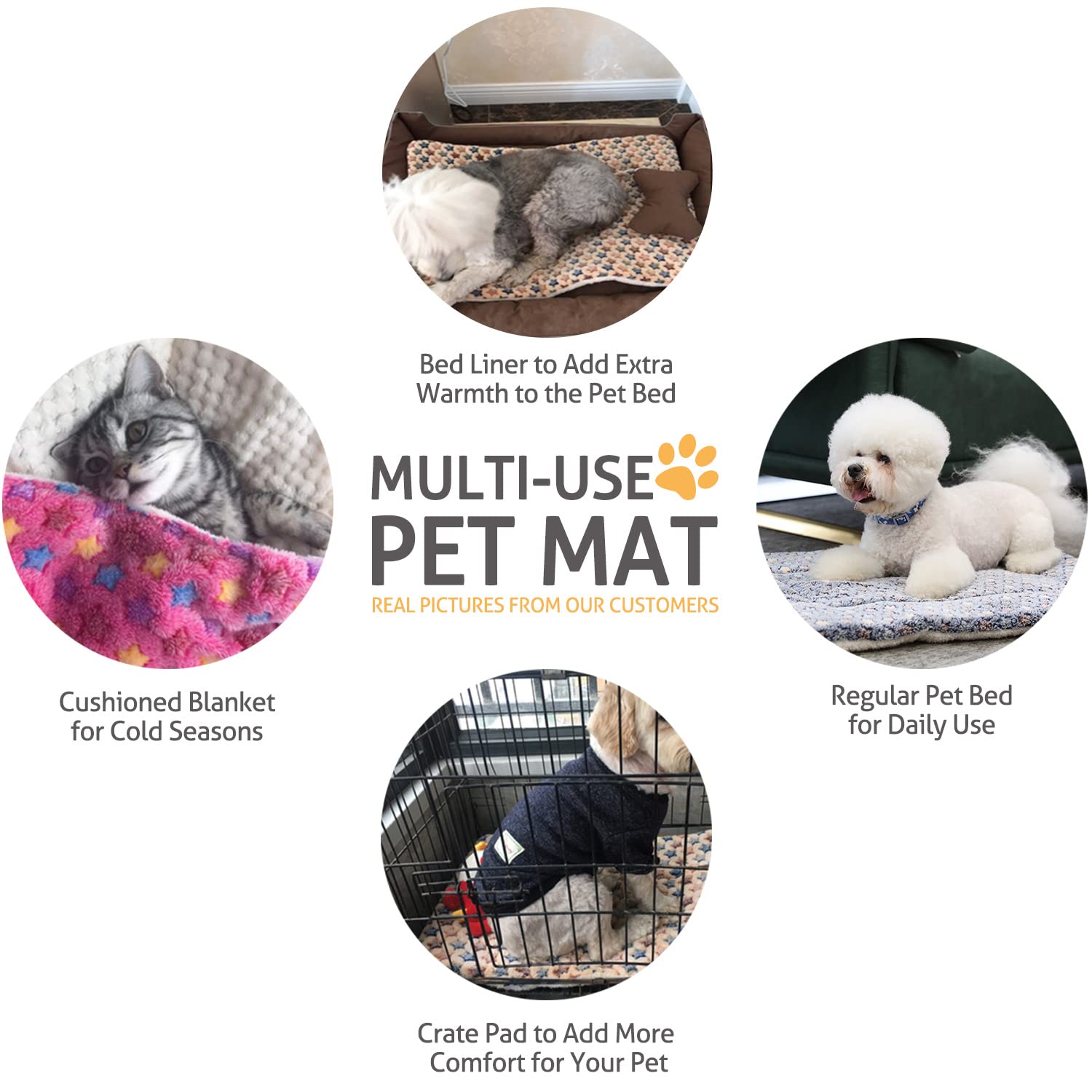 Mora Pets dog bed 41x29-inch size fits most 42-inch crates for versatile placement.
