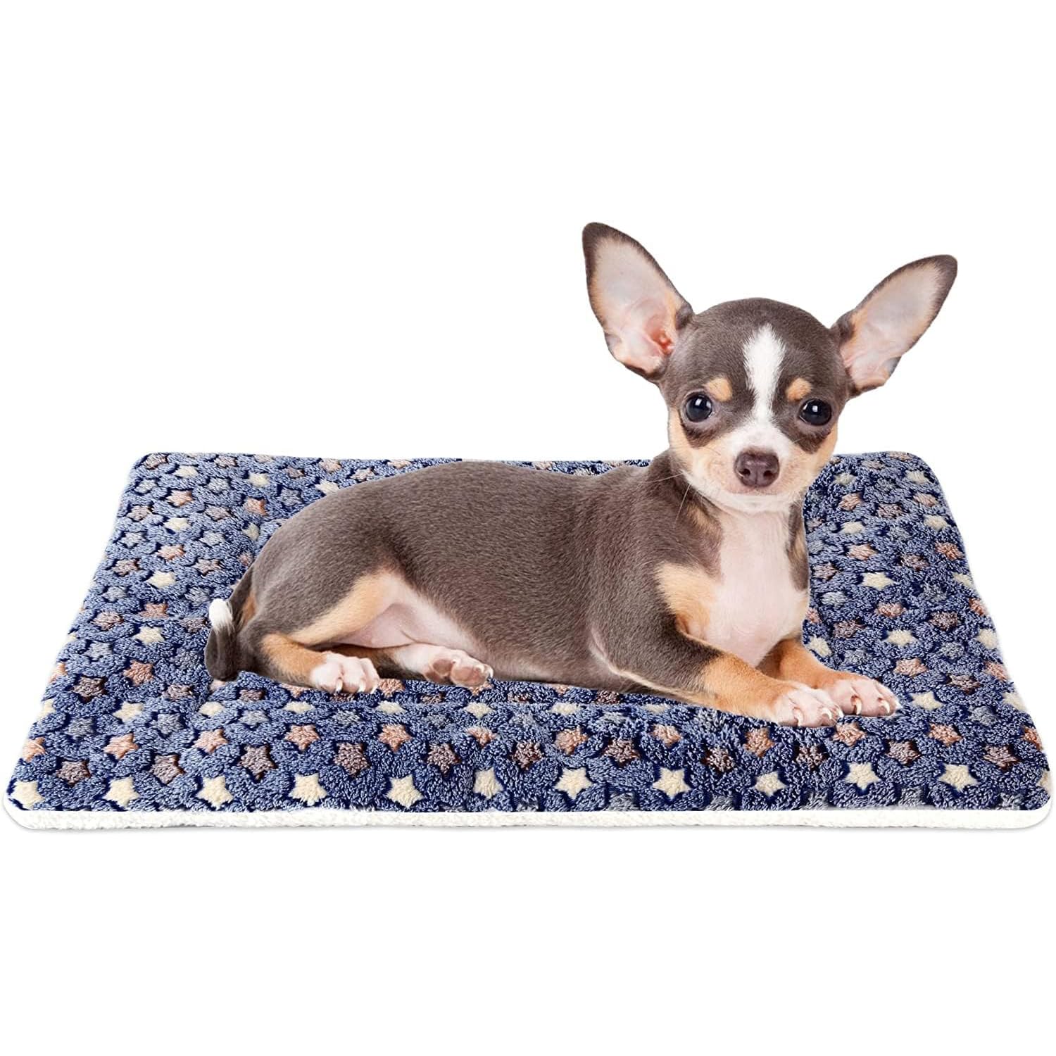 Mora Pets dog bed crate pad 21x12 in dark blue fits crates for travel.