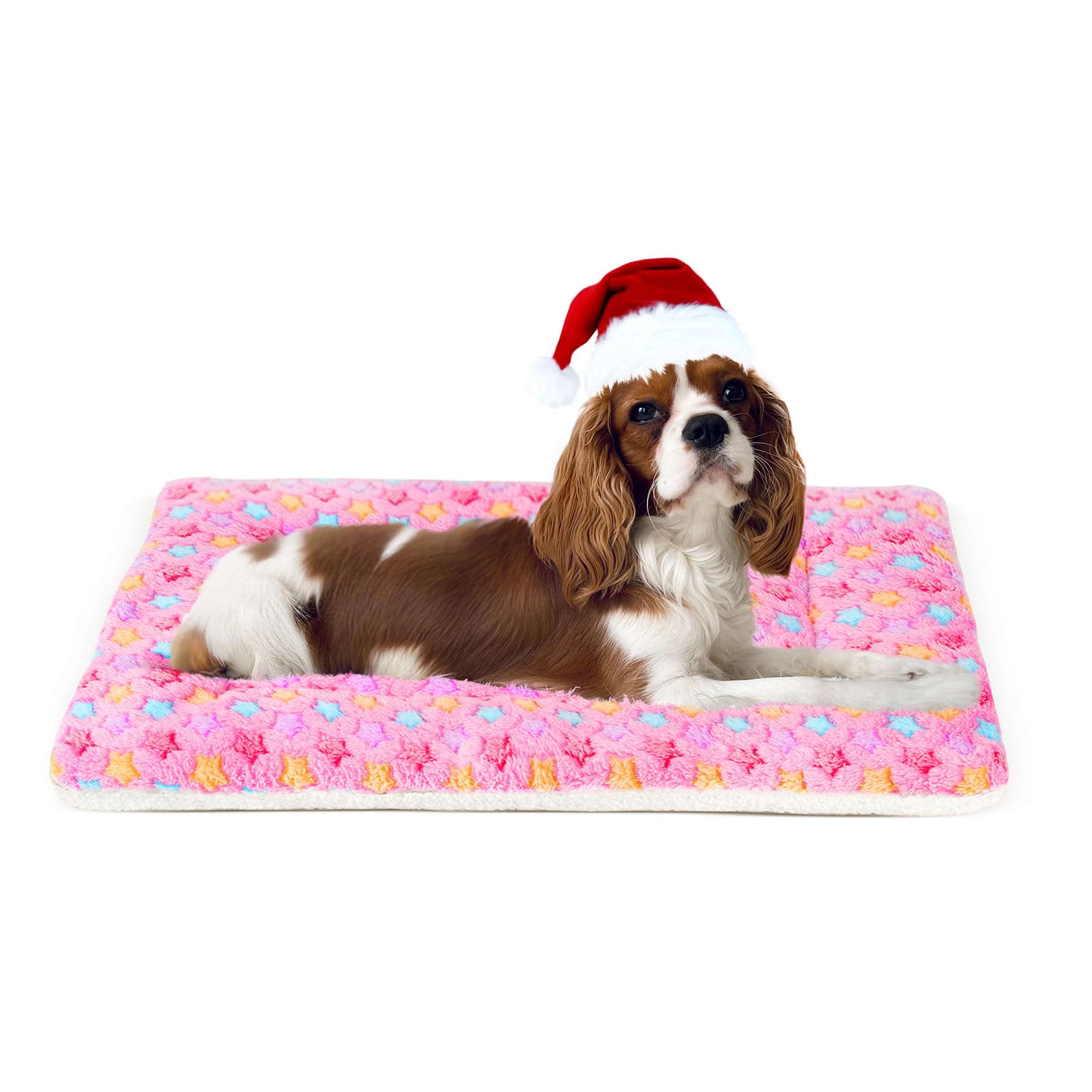 Mora Pets dog bed crate pad pink star print for cozy crate time
