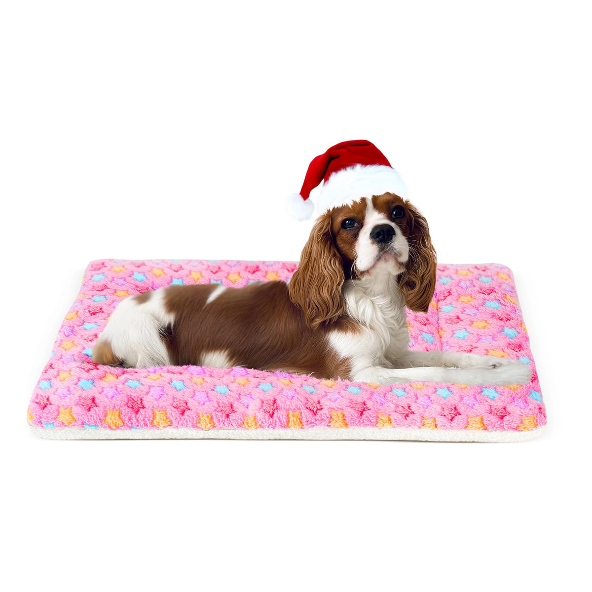 Mora Pets dog bed crate pad pink star print for cozy crate time