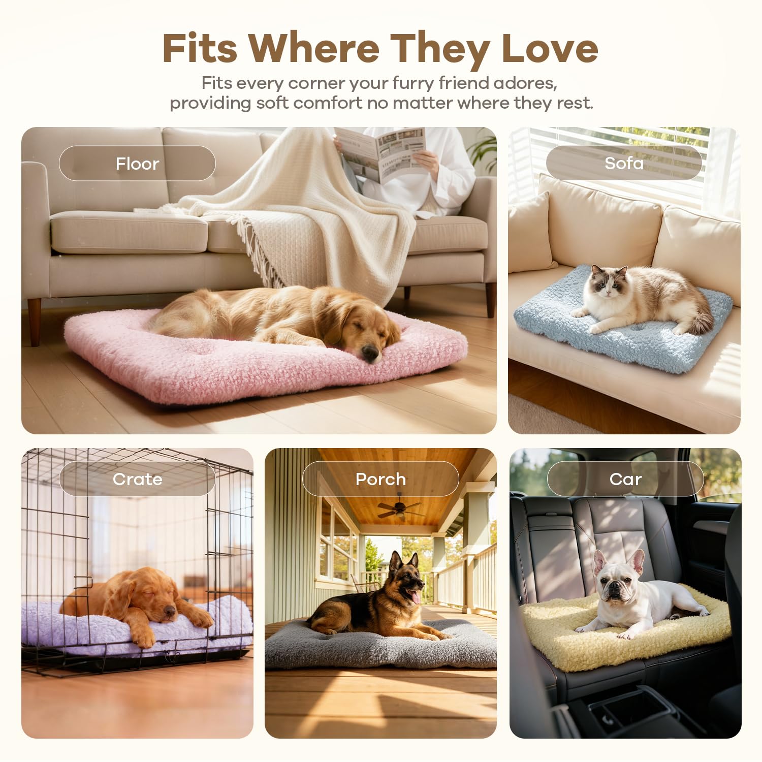Mora Pets dog bed dense stitching withstands playful digging