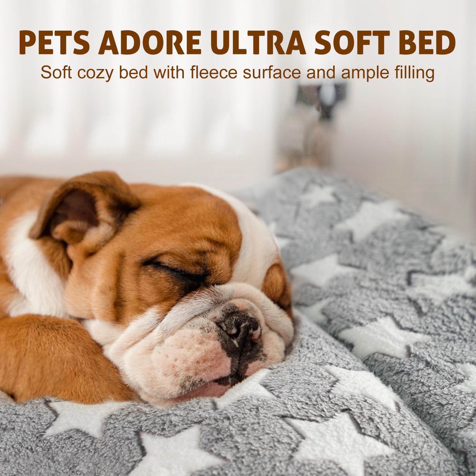 Mora Pets dog bed soft fleece material highlights warmth and snuggly bedding