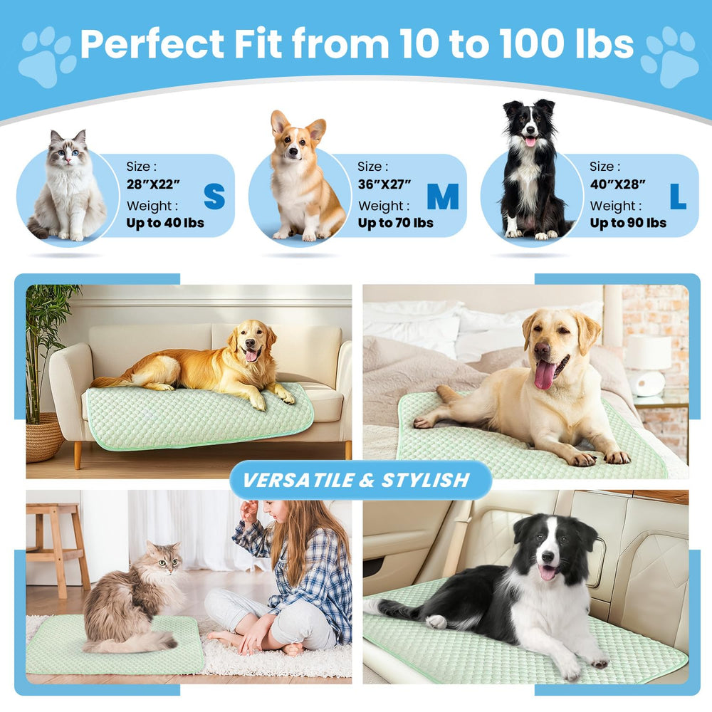 Mora Pets cooling mat bottom view reveals non-slip grip for steady placement.