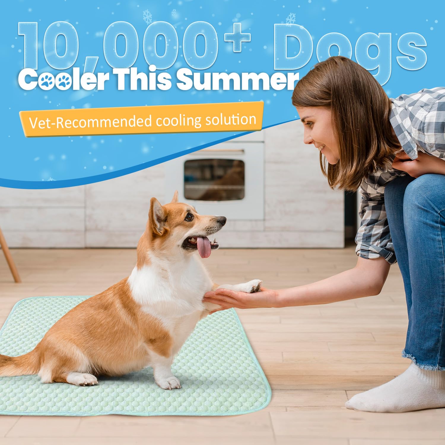 Mora Pets dog cooling mat side view highlights non-slip base for secure placement.