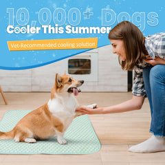 Mora Pets dog cooling mat side view highlights non-slip base for secure placement.