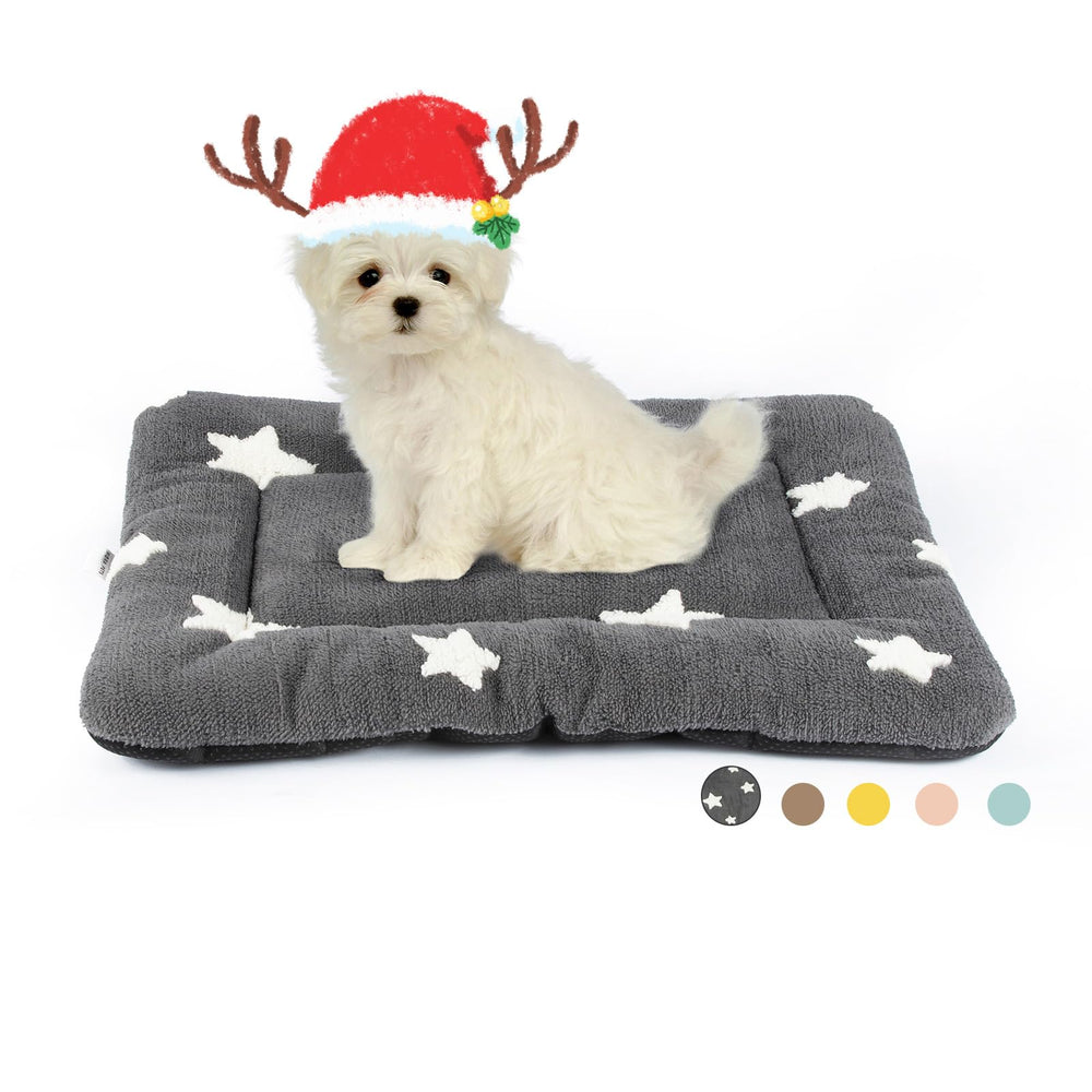 Mora Pets dog crate pad star grey 24x18 offers cozy rest for small dogs.