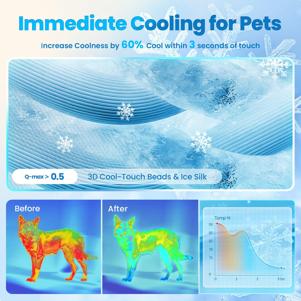 Mora Pets cooling mat used indoors on a sunny patio