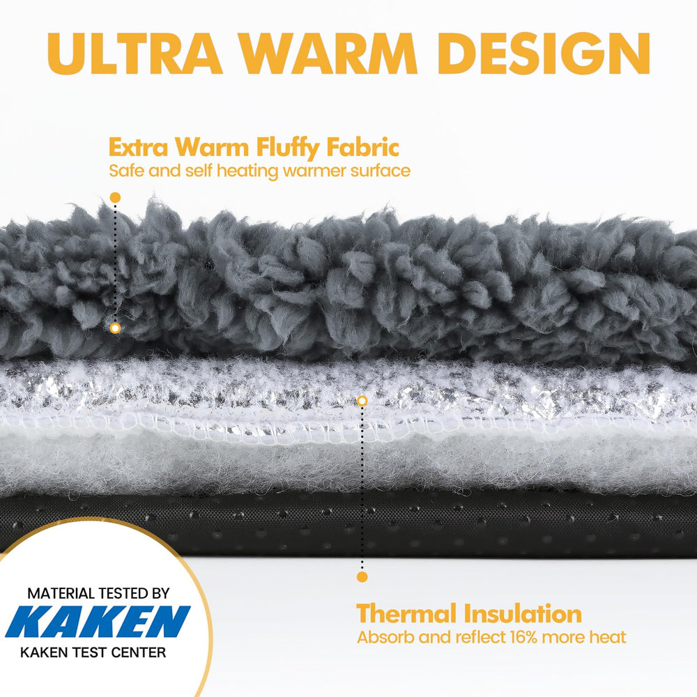 Mora Pets self-warming bed outdoor-indoor-use keeps pets warm anywhere without electricity.
