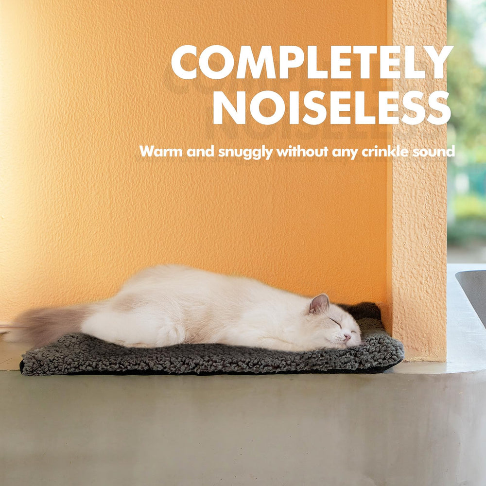 Mora Pets self-warming bed soft-surface provides instant snuggle comfort for naps.
