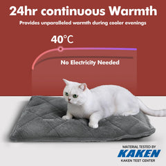Mora Pets self warming cat bed close-up surface shows reflective heat layer