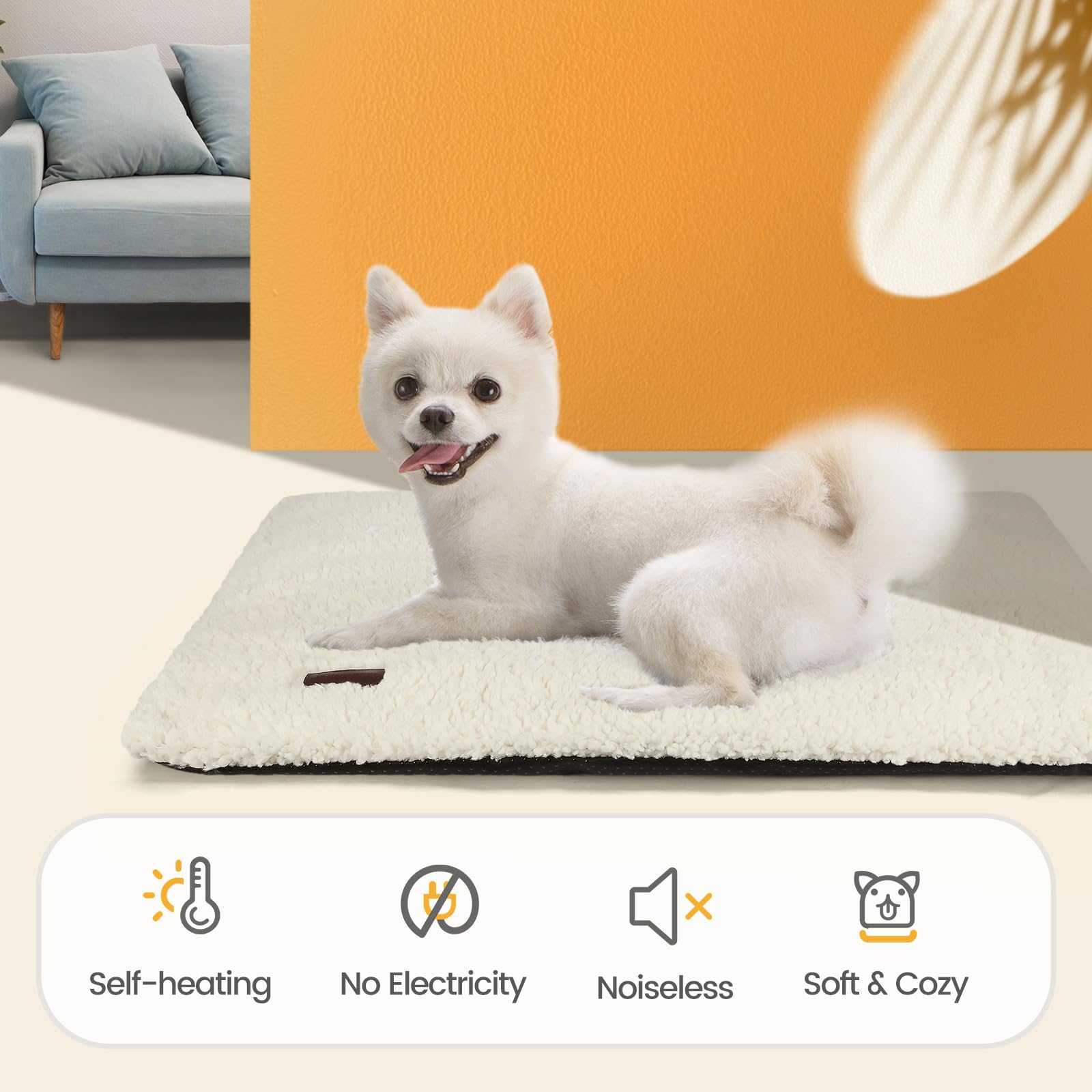 Mora Pets self-warming cat bed removable cover shows easy cleaning.