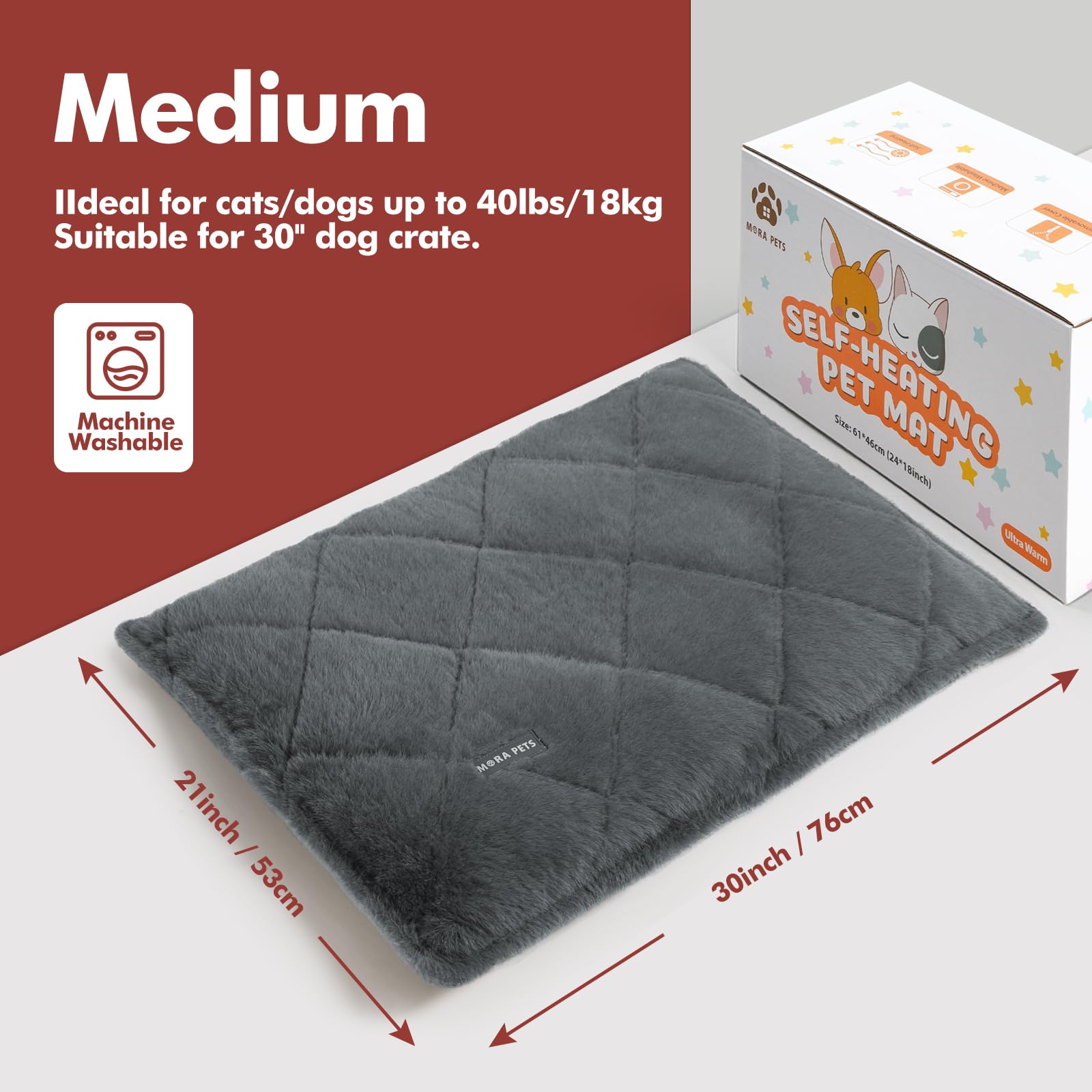Mora Pets self warming cat bed removable cover for easy machine washing