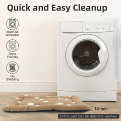 Mora Pets washable dog bed after machine drying ready for reuse.