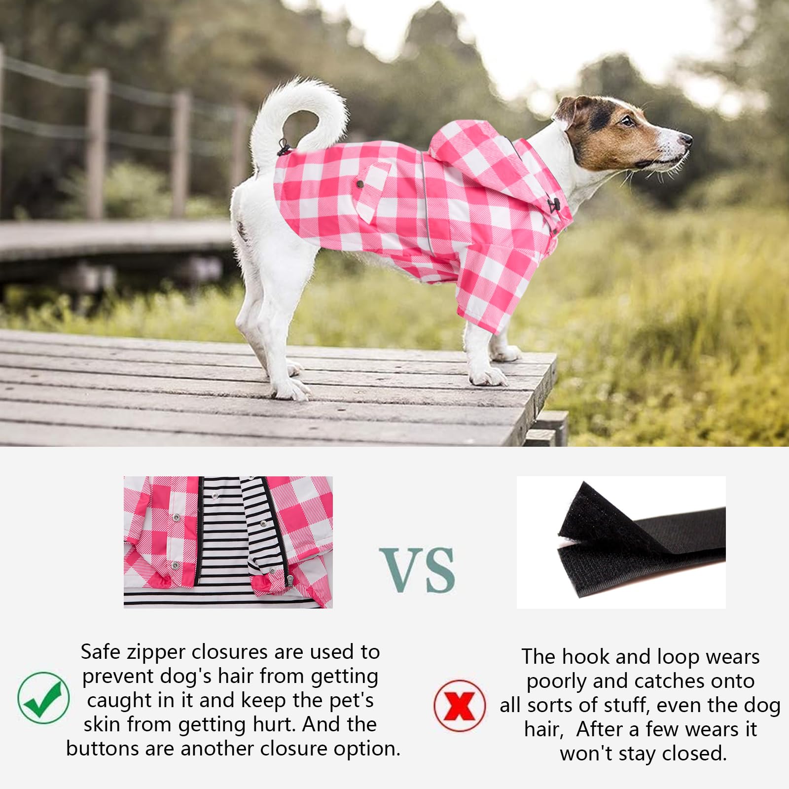 Morezi dog rain coat back pocket for dog accessories and bags