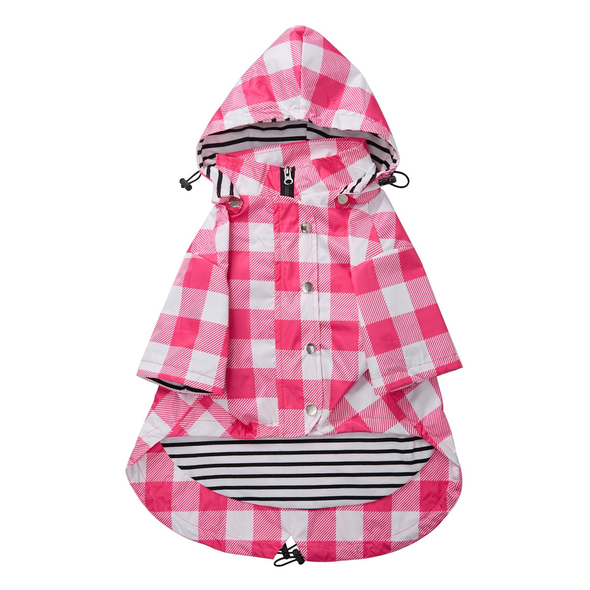 Morezi dog rain coat pink waterproof front view for rainy walks