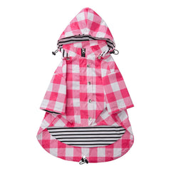 Morezi dog rain coat pink waterproof front view for rainy walks