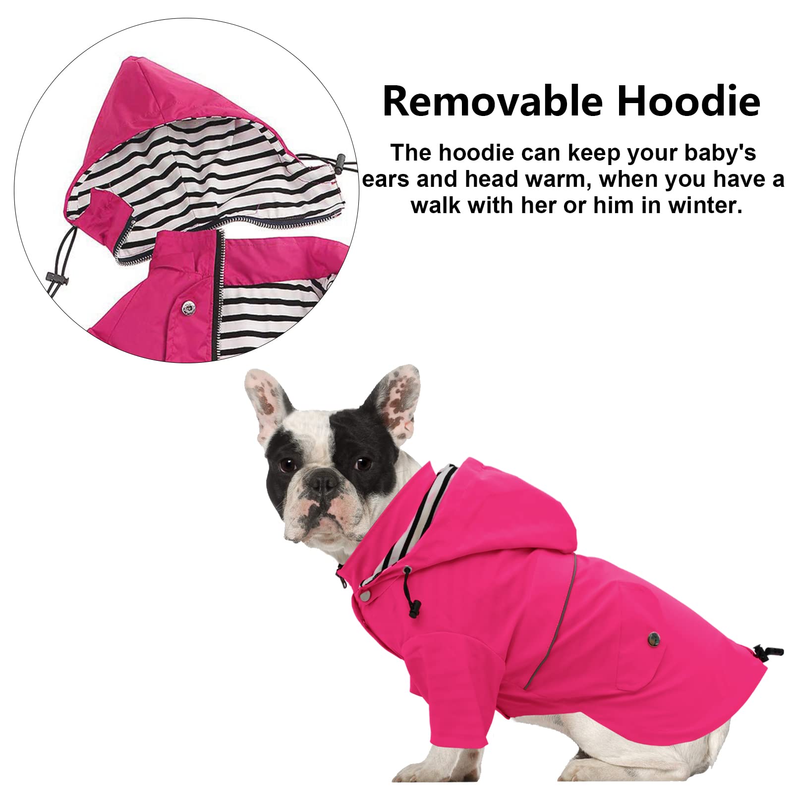 Morezi adjustable drawstring and removable hood for weather-adjusted fit
