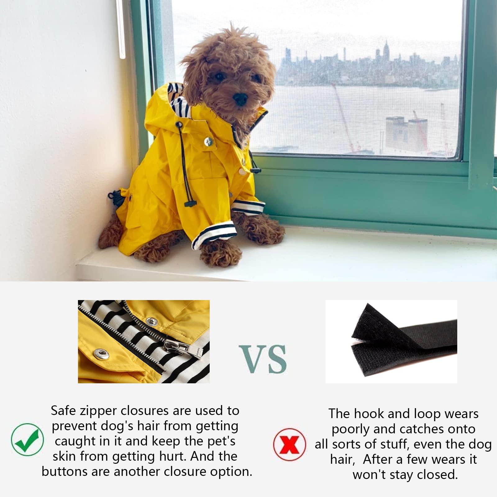 Morezi dog raincoat easy-clean machine washable for busy owners and quick drying after walks.
